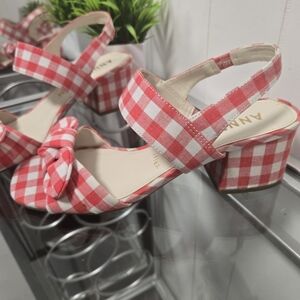 Red Checkered Women's Sandals
